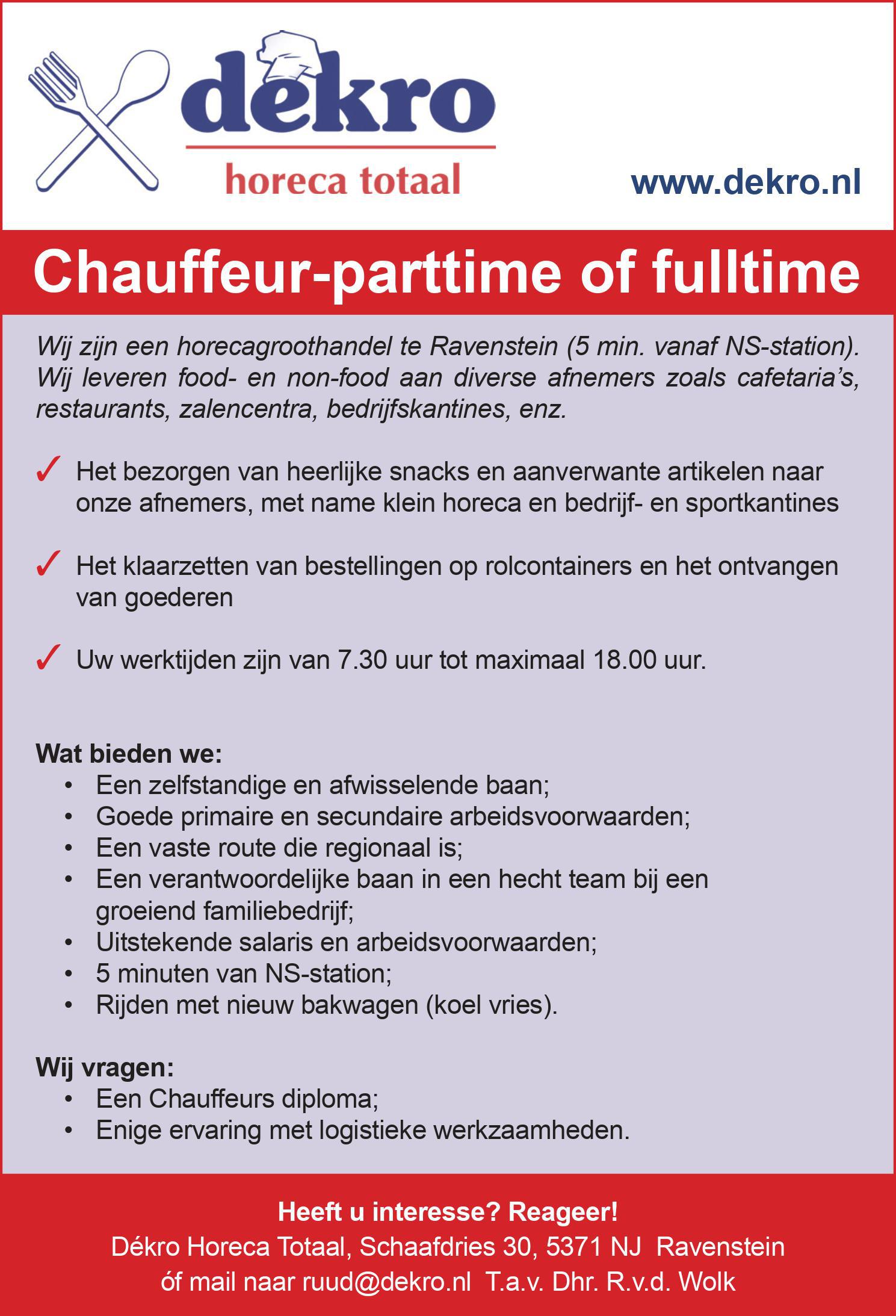 advertentie chauffeur