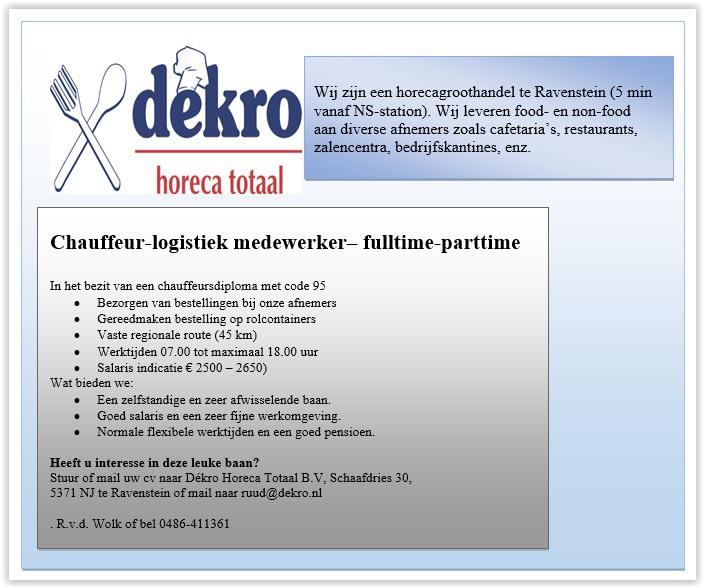 advertentie chauffeur